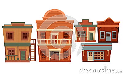 Set of wild west Vector Illustration