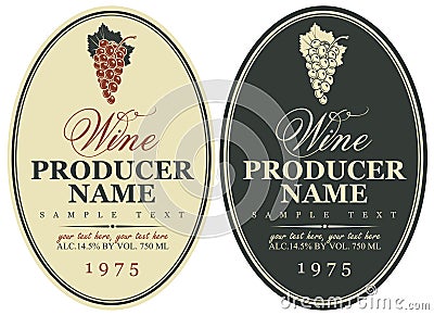 Set wine labels Vector Illustration