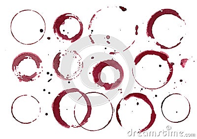 Set of wine stains Vector Illustration