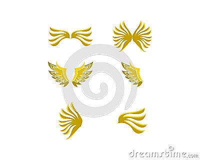 Set of Wing Logo Template vector icon design Vector Illustration