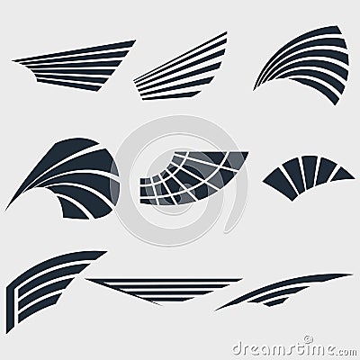 Set of Wings. Vector Illustration