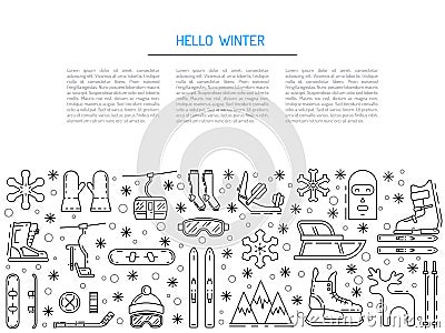 Set winter icon Vector Illustration