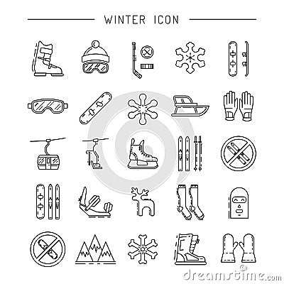 Set winter icon Vector Illustration