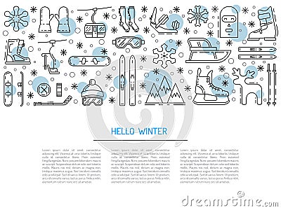 Set winter icon Vector Illustration