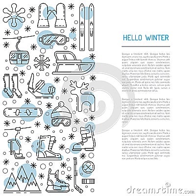 Set winter icon Vector Illustration