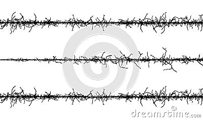 a black and white vector of a line of grass, a set of wire fence fence wire grass black and white vector branches, Vector Illustration