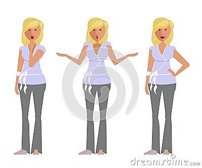 Set of woman expression Vector Illustration