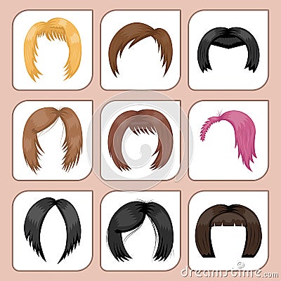 Set of woman hair styling vector illustration Vector Illustration