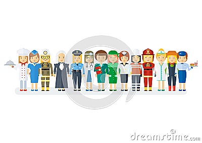 Set of woman professions Vector Illustration