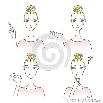 Set of women in different poses Stock Photo