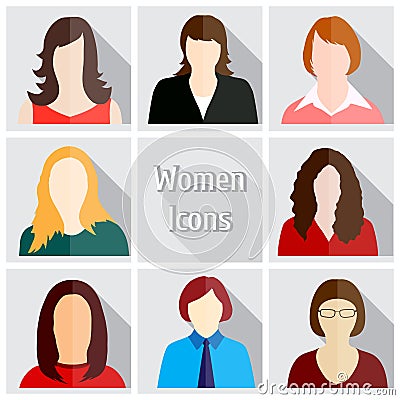 Women icons vector Vector Illustration