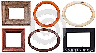 Set of wooden picture frame Stock Photo