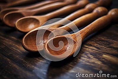 Set of wooden spoons Stock Photo