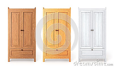 Set of woods cupboards Cartoon Illustration