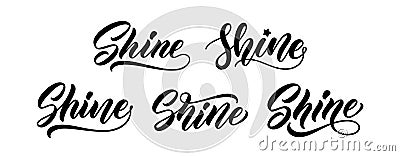 Set of words Shine Vector Illustration