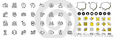 Set of Workflow, Jobless and Cyber attack line icons for web app. Pictogram icon Vector Vector Illustration