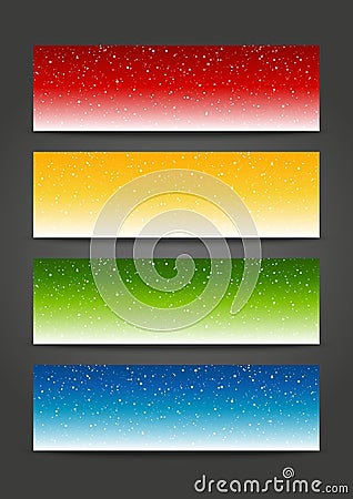 Set of 384 x 115 horizontal banners Vector Illustration