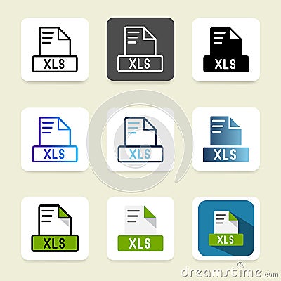 Set xls document file icons. symbol spreadsheet file format with a simple and elegant design Vector Illustration
