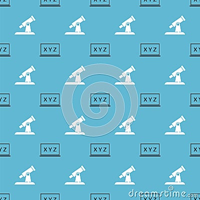 Set XYZ Coordinate system and Telescope on seamless pattern. Vector Vector Illustration