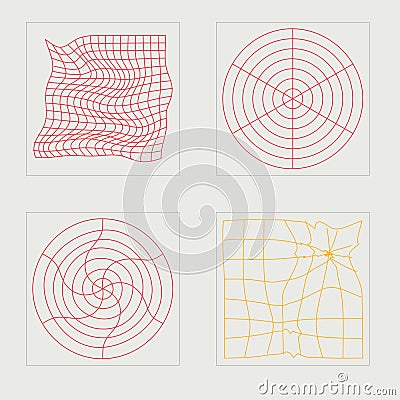 Set of Y2K style vectors of objects. Large set of retro objects for design. Objects in y2k style. Vector Illustration