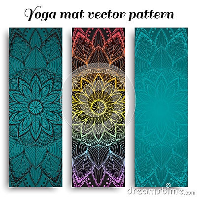 Set of yoga mat vector pattern Vector Illustration