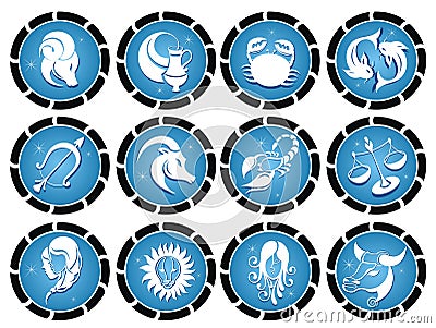 Set of Zodiac symbols Vector Illustration