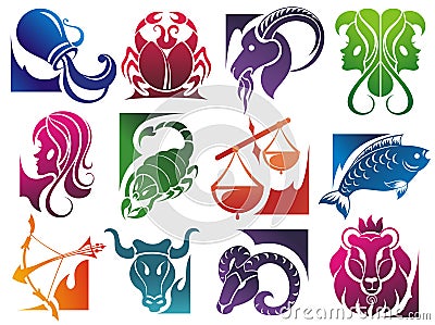 Set Of Zodiac Symbols Stock Vector - Image: 45799344