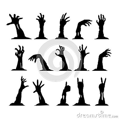 Set of Zombie Hands Vector Illustration