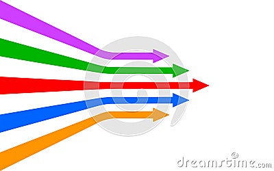Sets of colorful arrows forward, concept of business leadership and following, leadership success business concept, many arrows Vector Illustration