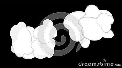 2 sets of layered vector clouds with shadowed, blended edges, grouped and layered for easy isolation and use Stock Photo