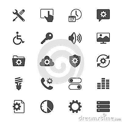 Setting flat icons Vector Illustration