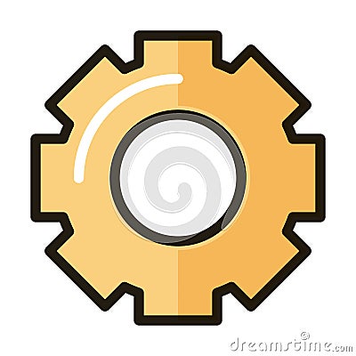 Setting gear internet web technology interface line and fill style icon Vector Illustration