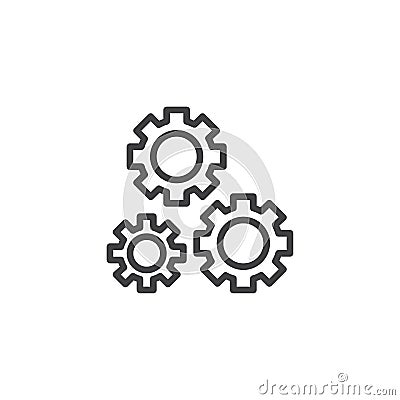 Setting Gears outline icon Vector Illustration
