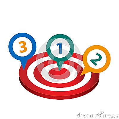 Setting of goals, objectives and targets Vector Illustration