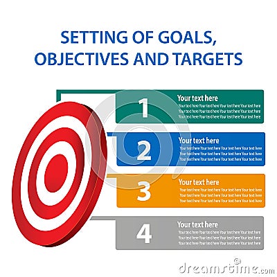 Setting of goals, objectives and targets, Vector illustration of infographic Vector Illustration