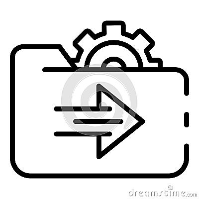 Setting hosting directories icon, outline style Vector Illustration
