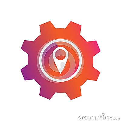 Setting location pin button vector icon Vector Illustration