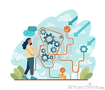 Setting and optimization concept. Idea of improvement and customization Vector Illustration