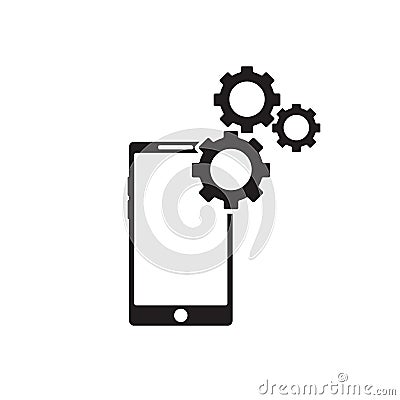 setting parameters, mobile smartphone icon Cartoon Illustration