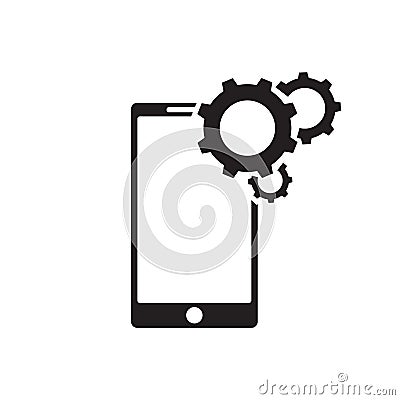 setting parameters, mobile smartphone icon illustration. Flat design style Cartoon Illustration