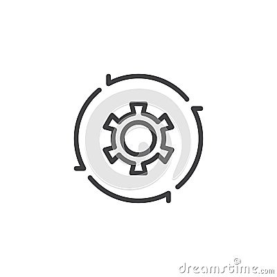 Setting preference outline icon Vector Illustration