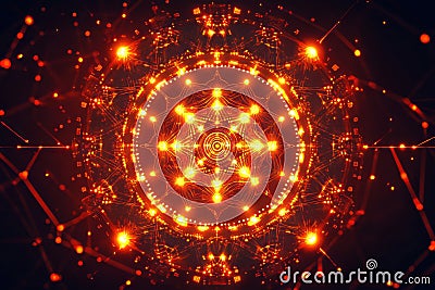 The setting of a quantum computing system, showcasing the processor and electronic circuit Stock Photo