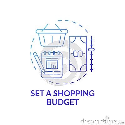 Setting shopping budget concept icon Vector Illustration