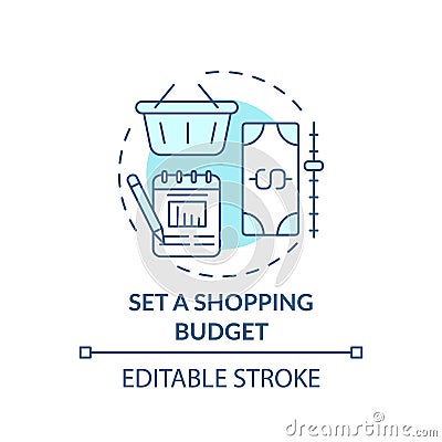 Setting shopping budget concept icon Vector Illustration