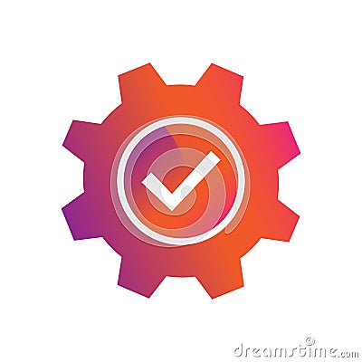 Setting task checkmark button vector icon Vector Illustration