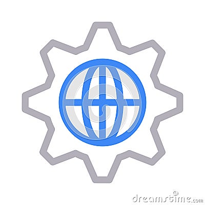 Setting thin color line vector icon Stock Photo