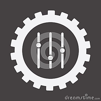 Settings Equalizer Thin Outline Illustration, Web Design Vector Illustration