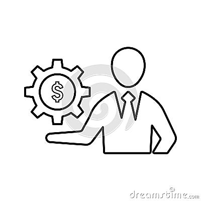 Settings, finance service icon Cartoon Illustration