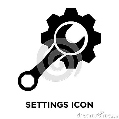 Settings icon vector isolated on white background, logo concept Vector Illustration