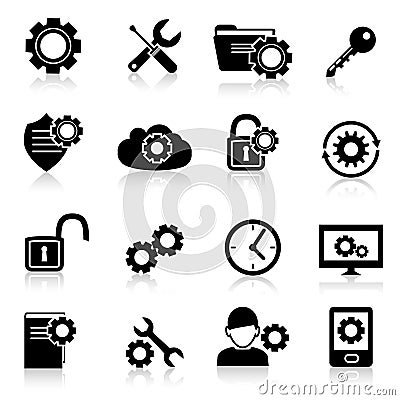 Settings icons black Vector Illustration